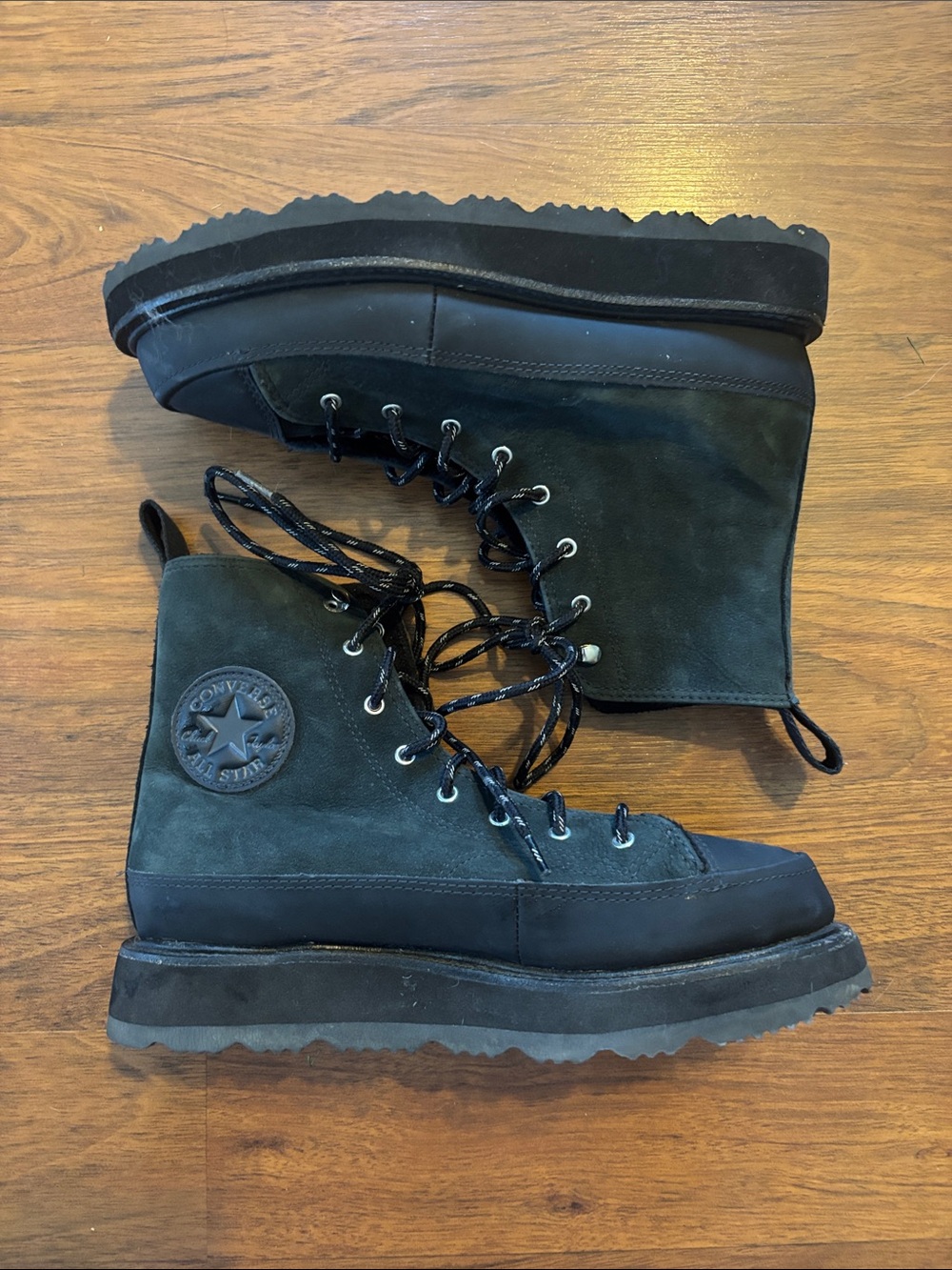 Converse Black Suede Lug-Sole Lace-Up Boots